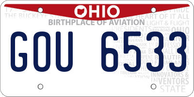 OH license plate GOU6533