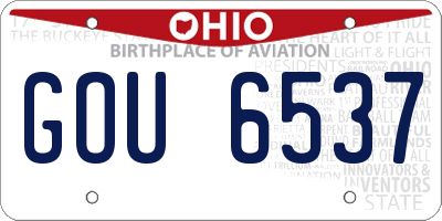 OH license plate GOU6537