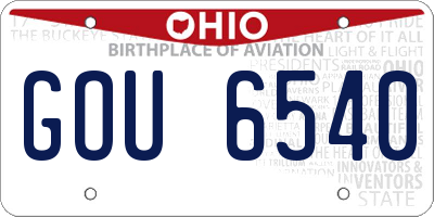 OH license plate GOU6540