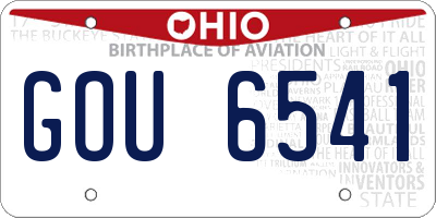 OH license plate GOU6541