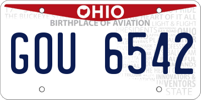 OH license plate GOU6542