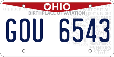 OH license plate GOU6543
