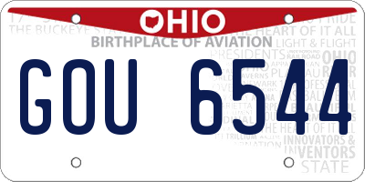 OH license plate GOU6544