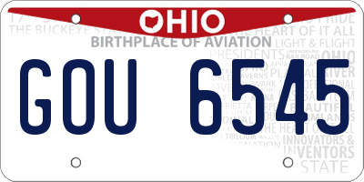 OH license plate GOU6545