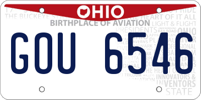 OH license plate GOU6546