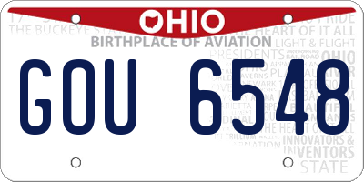 OH license plate GOU6548