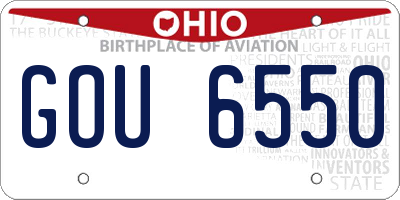 OH license plate GOU6550