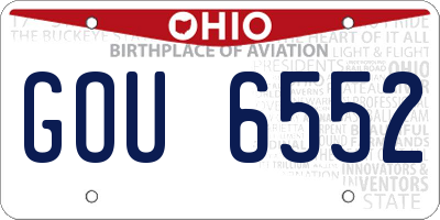 OH license plate GOU6552