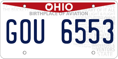 OH license plate GOU6553