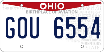 OH license plate GOU6554