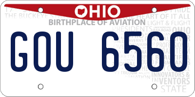 OH license plate GOU6560