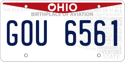 OH license plate GOU6561