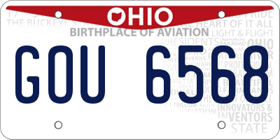 OH license plate GOU6568