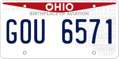 OH license plate GOU6571
