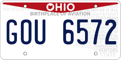 OH license plate GOU6572