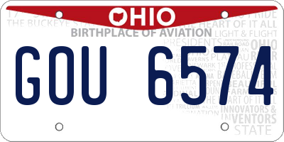 OH license plate GOU6574