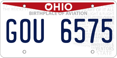 OH license plate GOU6575