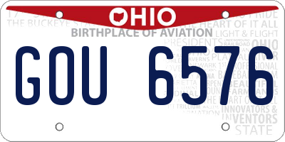 OH license plate GOU6576
