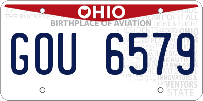 OH license plate GOU6579