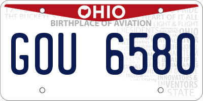 OH license plate GOU6580