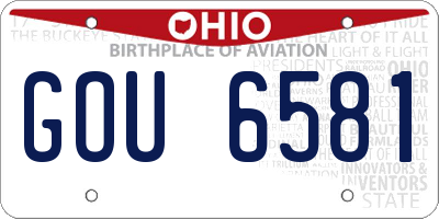 OH license plate GOU6581