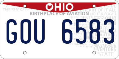 OH license plate GOU6583
