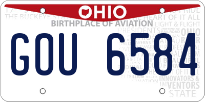 OH license plate GOU6584