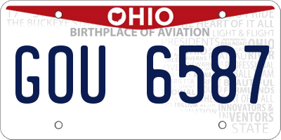 OH license plate GOU6587