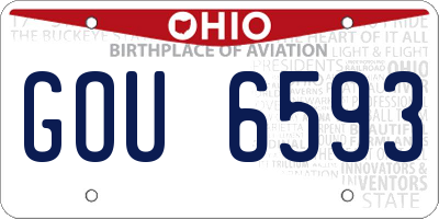 OH license plate GOU6593