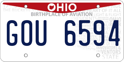 OH license plate GOU6594
