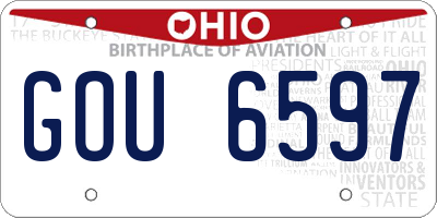 OH license plate GOU6597
