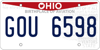 OH license plate GOU6598