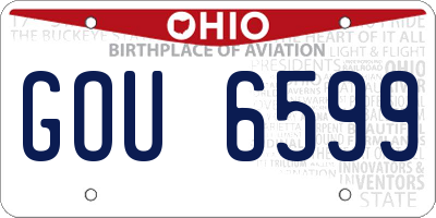 OH license plate GOU6599