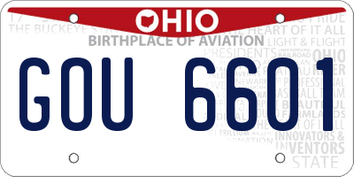 OH license plate GOU6601
