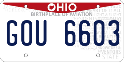 OH license plate GOU6603