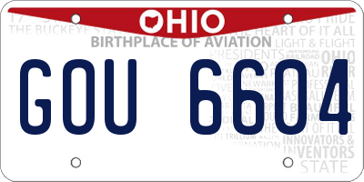 OH license plate GOU6604
