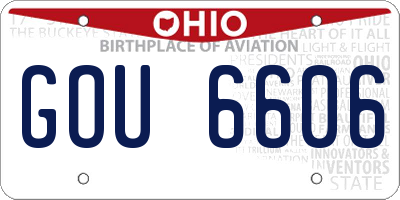 OH license plate GOU6606