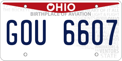 OH license plate GOU6607