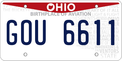 OH license plate GOU6611