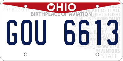 OH license plate GOU6613