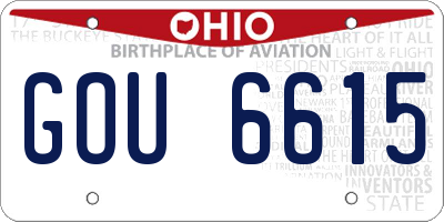 OH license plate GOU6615
