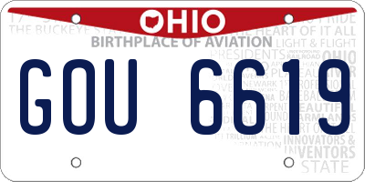 OH license plate GOU6619