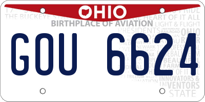 OH license plate GOU6624