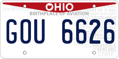 OH license plate GOU6626