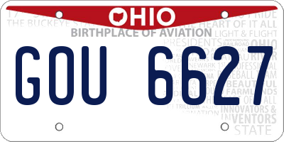 OH license plate GOU6627