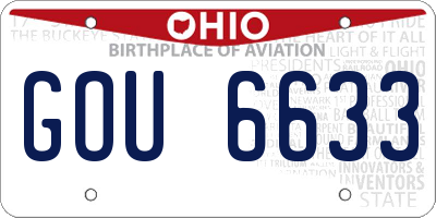 OH license plate GOU6633
