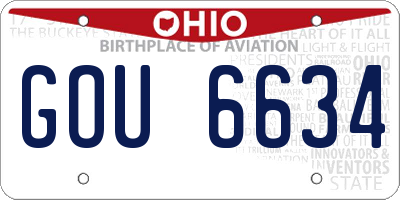 OH license plate GOU6634