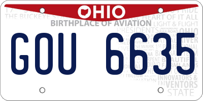 OH license plate GOU6635