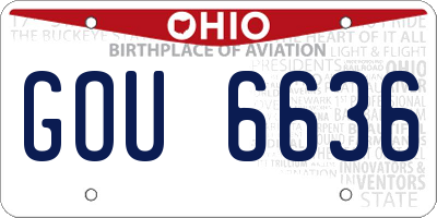 OH license plate GOU6636
