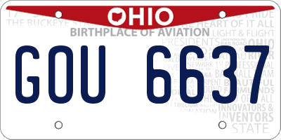 OH license plate GOU6637